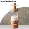 7 Inch Handle Manual Black Pepper Wood Grinder
