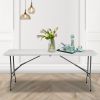 Folding Table Outdoor Indoor Heavy Duty Portable Table with Carrying Handle for Camping Picnic Party